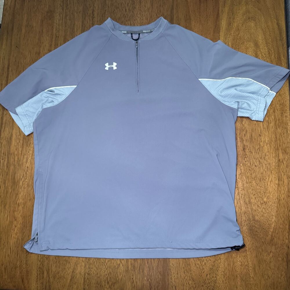Under Armour Contender Cage Jacket Men’s Gray Short Sleeve 1/4 Zip - XL